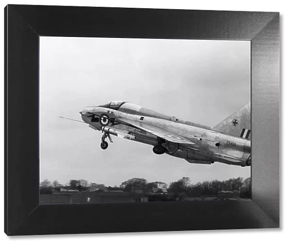 Aircraft English Electric Lightning T5 of RAF 111 Sqd April 1964 taking off with