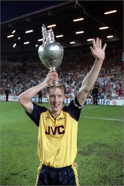 Lee Dixon of Arsenal May 1989 Celebrating winning the division one championship