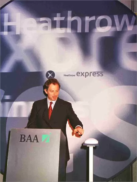 Tony Blair opening the new Hearow Express June 1998 rail link to Paddington at