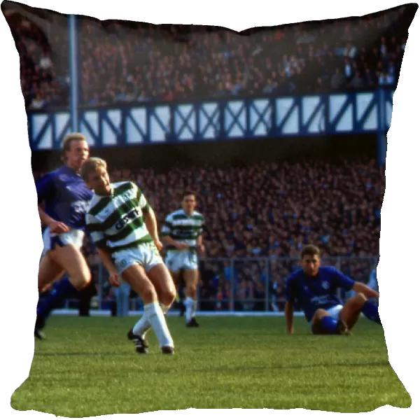Rangers versus Celtic Peter Grant scores past Graham Roberts October 1987