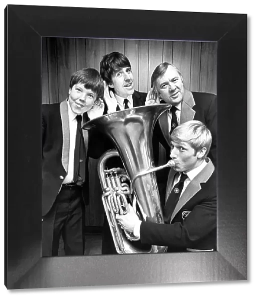 A tuba quartet made up of members of the Bearpark and Esh Band on November 25, 1986