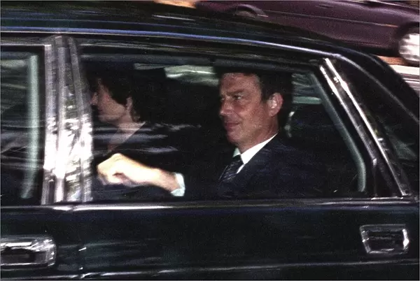 Tony Blair on his way to visit the Queen at Balmoral in Scotland. September 1997