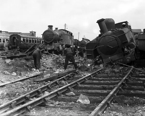 WW2 Air Raid Damage Bomb damage at Newton Abbot Railway Station
