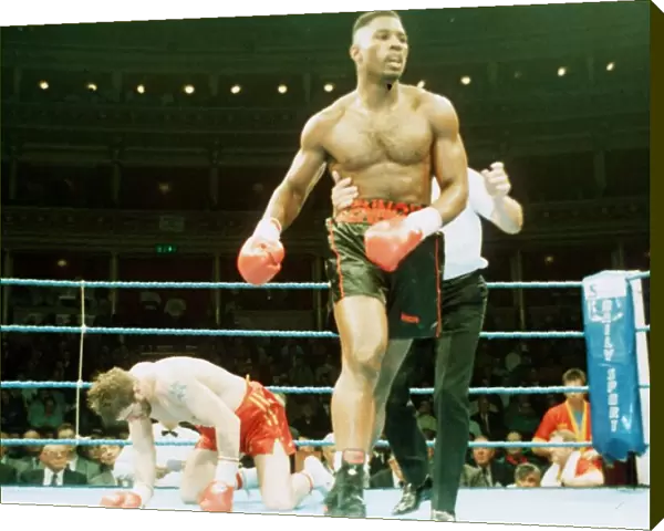 Lennox Lewis in action against Glenn McCrory September 1991