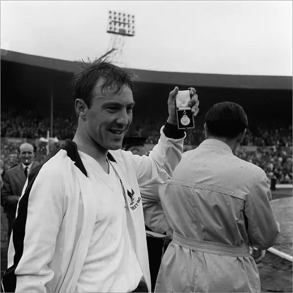 Jimmy Greaves of Tottenham with winner medal May 1962 after Tottenham Hotspur had
