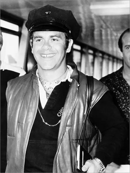 Singer, Elton John, arriving at London Airport from Nice. 29th July 1980
