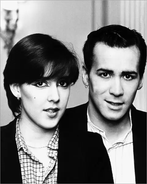Phil Oakey and Joanne Catherall singers with 1982 British pop group Human League