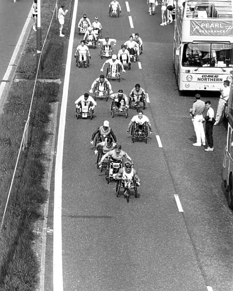 The Great North Run, 18 June, 1989 - The leaders in the wheelchair race