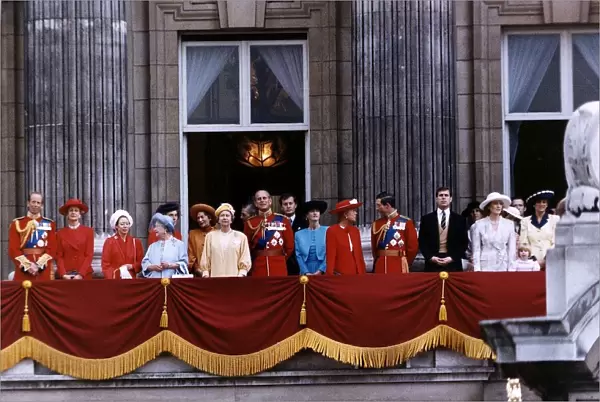 Royal Family on the Balcony of Buckingham Palace for the Trooping of the Colour Ceremony