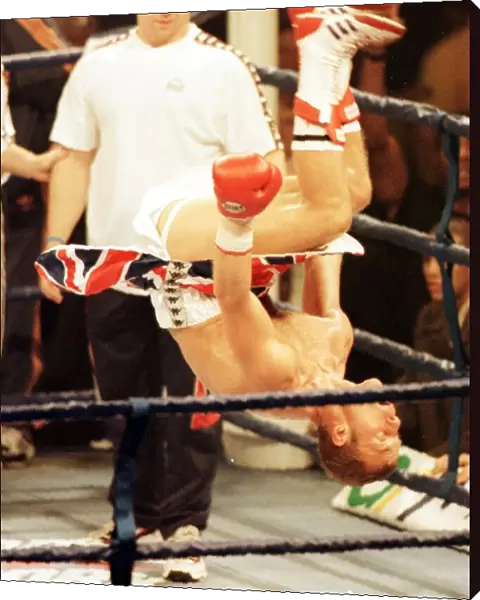 Ryan Rhodes afterbeating Yuri Epifantsev October 1997 Rhodes head over heels in ring