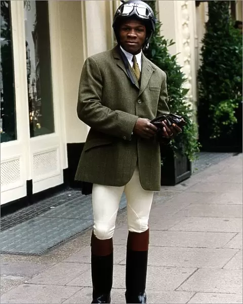 Chris Eubank Boxing In his riding outfit as he turned up for a press conference at