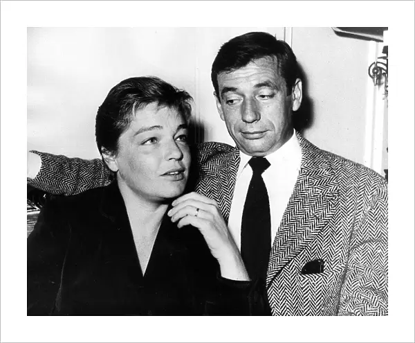 Yves Montand, April 1982, with his wife of 21 years actress Simone Signoret