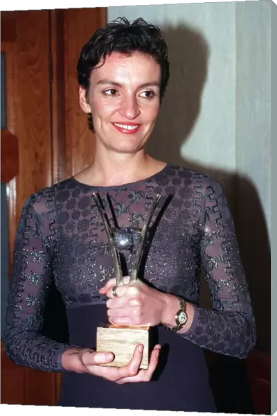 Daniela Nardini Actress at the BAFTA Scotland Awards holding her award for Best Actress