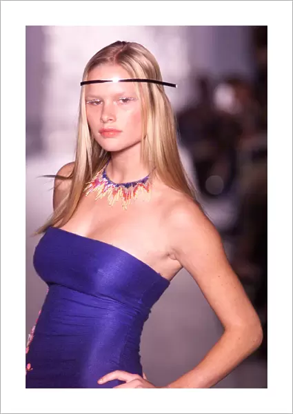 Clothing by Matthew Williamson 1998 modelled by Model during London Fashion Week