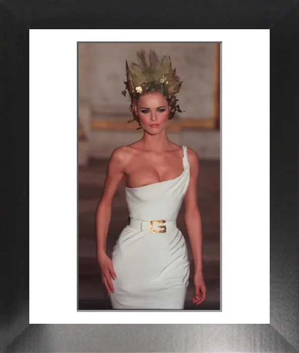 Framed Print : Eva Herzigova Models Givenchy in Paris Print