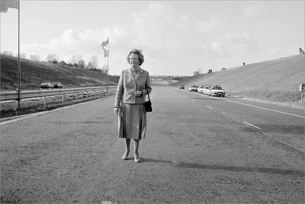 Margaret Thatcher seen here opening the final section of the M25 motorway October