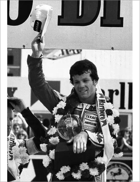 Randy Mamola winner of the 500cc British Grand Prix 1980