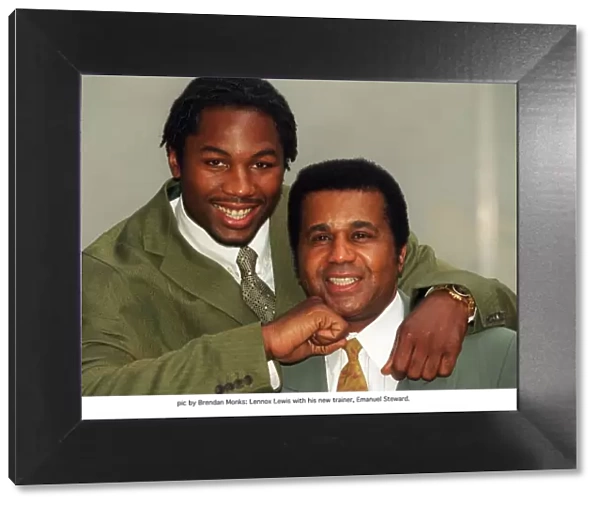 Lennox Lewis With His New Trainer Emanuel Steward From The Kronk Gym In Detroit