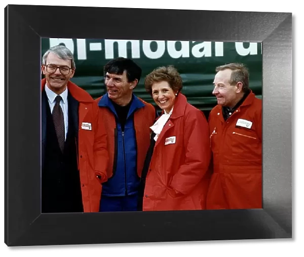 John Major Prime Minister and wife Norma in orange jackets at Charterail goods yard in