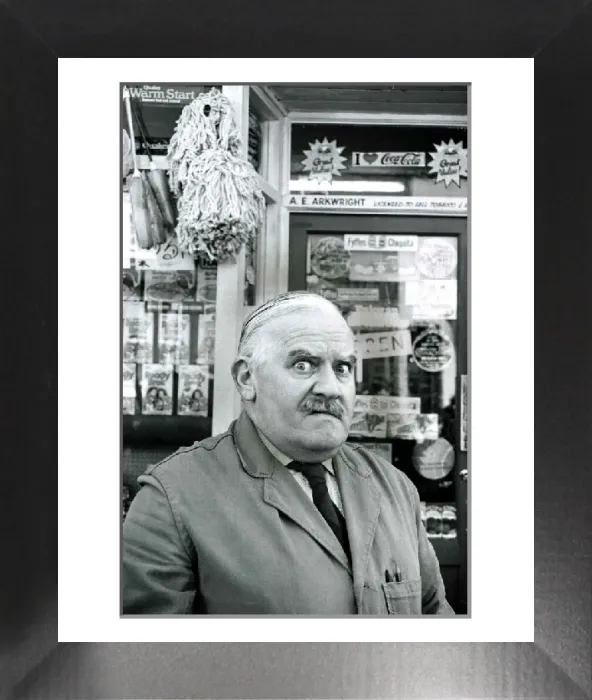 Framed Print : Ronnie Barker as Arkwright in Open All Hours Print, 1985 Framed Print : Ronnie Barker as Arkwright in Open All Hours Print, 1985