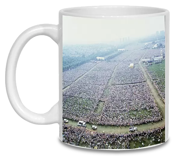 Pope John Paul II in Scotland June 1982 A aerial view of the crowd at Bellahouston