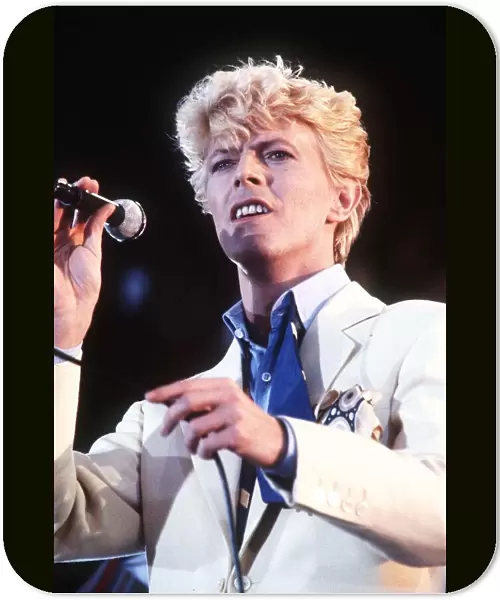 David Bowie Singer Pop star performing at Milton Keynes Bowl
