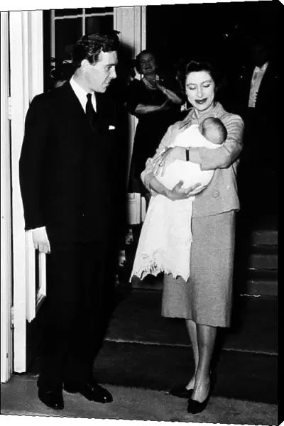 Princess Margaret and Lord Snowdon - March 1980 leave Clarence House with baby