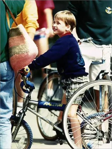 Prince William on his bicycle on his scilly holiday