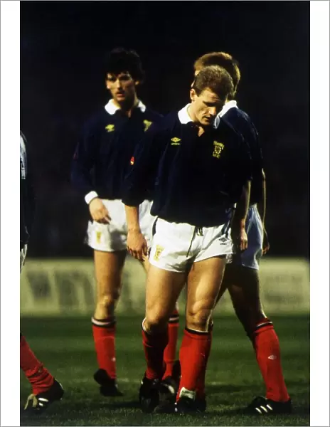 during Scotland versus Yugoslavia World Cup football Gordon Durie with head