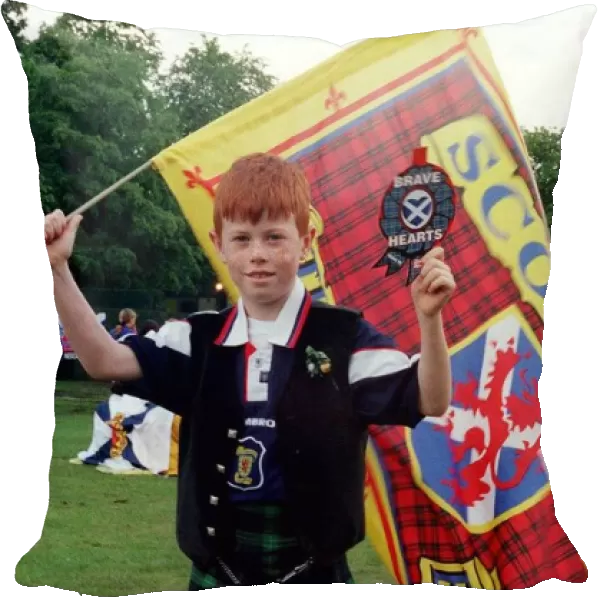 World Cup France 1998 Football Young Scotland fan watching Scotland v Norway