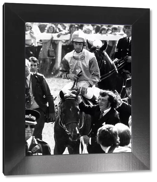 Morston with jockey Eddie Hide after winning The Derby at Epsom - June 1973