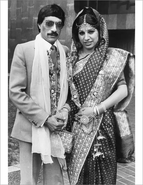 Ramesh Saigal with his bride Bandhna Venavak. Couple were married twice to each