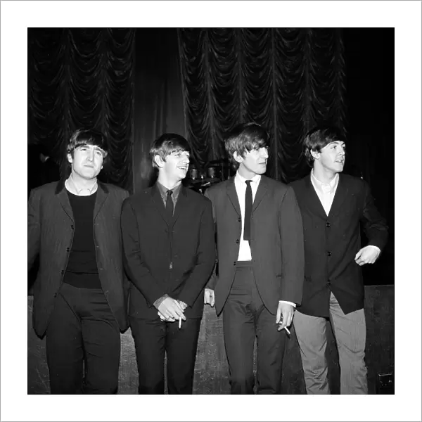 The Beatles Pop Group in Plymouth 13th November 1963. John Lennon, Ringo Starr