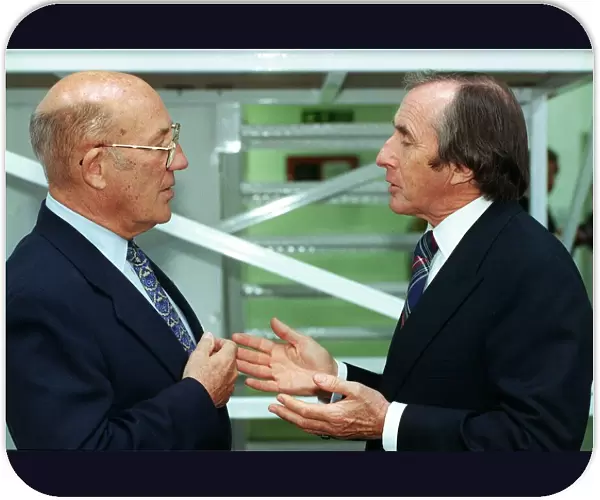 Opening of Stewart Grand Prixs new HQ June 1998Jackie Stewart chats to his old