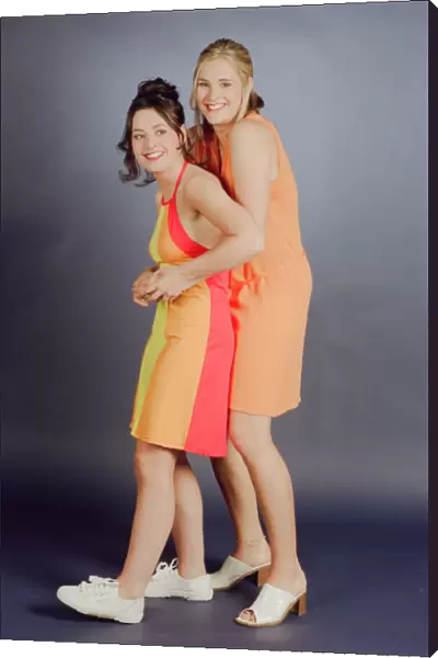Television presenter Jenni Falconer with friend Vicki Simpson. 24th July 1996