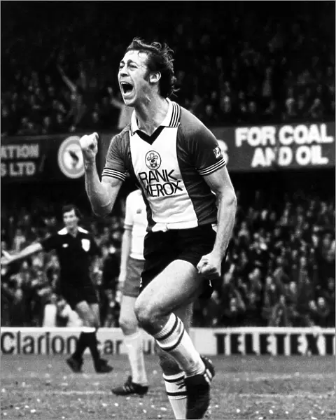 Charlie George Football Player for Southampton FC February 1981 celebrates after