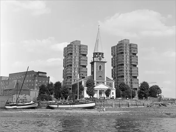 View across the Thames at Battersea. 21st August 1971