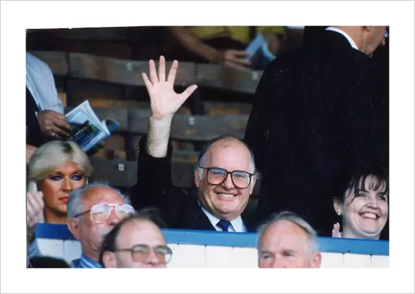 Cardiff City - Owner Rick Wright waves to fans at Ninian Park - 17th August 1991