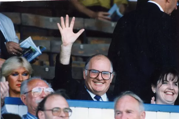 Cardiff City - Owner Rick Wright waves to fans at Ninian Park - 17th August 1991