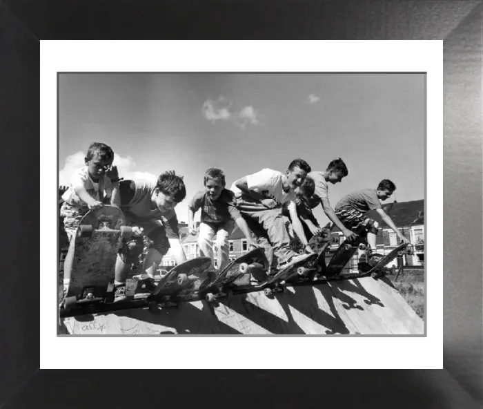 Framed Print : Some Skateboard Riders on Ramp Print, 17th August 1989