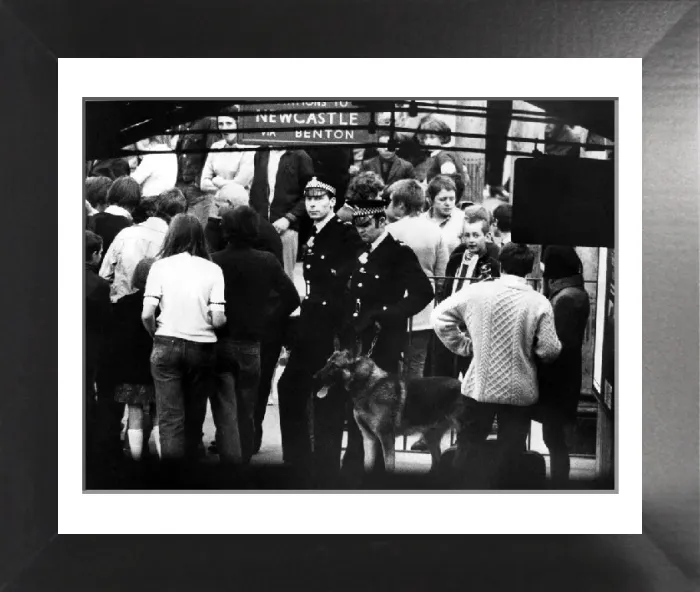 Framed Print : Skinheads and Police at Monkseaton Station Print 1970 Framed Print : Skinheads and Police at Monkseaton Station Print 1970