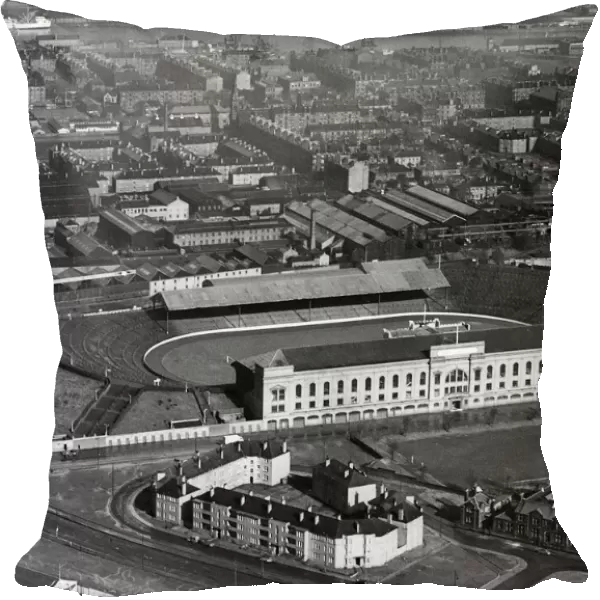 Ibrox Park Rangers football stadium ground Glasgow. Aerial view, date unknown