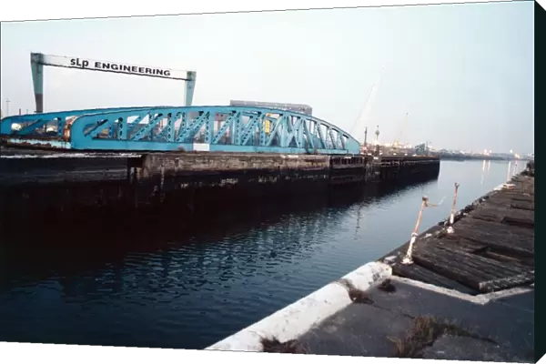 The swing bridge behind the Cellnet Riverside Stadium. 28th February 1996