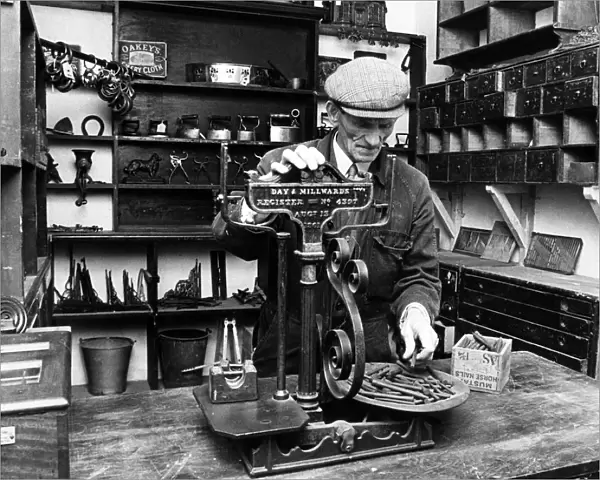 Jim Lloyd, museum attendant at Preston Park Museum, in the ironmongers shop