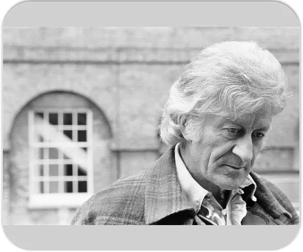 John Pertwee as Dr Who, seen here during filming 'The Time Monster'