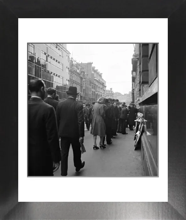 Framed Print : A Street Scene in London Print, Circa 1953 Framed Print : A Street Scene in London Print, Circa 1953