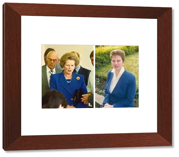 Composite image showing Britains first female Prime Minister, Margaret Thatcher