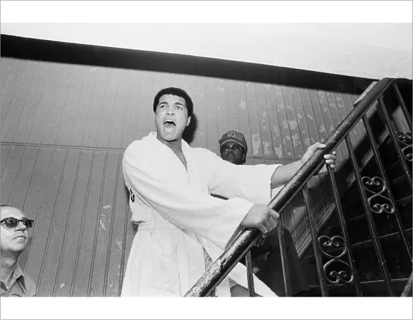 Muhammad Ali in his training camp ahead of his third fight with Ken Norton