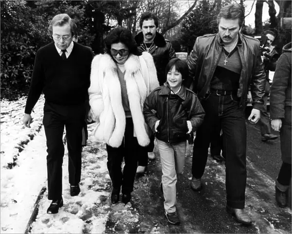 Yoko Ono and her son Sean Lennon visit Strawberry Field in Liverpool. 24th January 1984