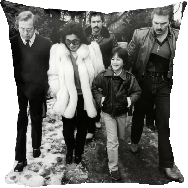 Yoko Ono and her son Sean Lennon visit Strawberry Field in Liverpool. 24th January 1984